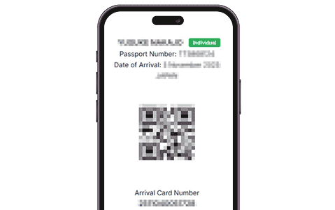 phone example arrival card