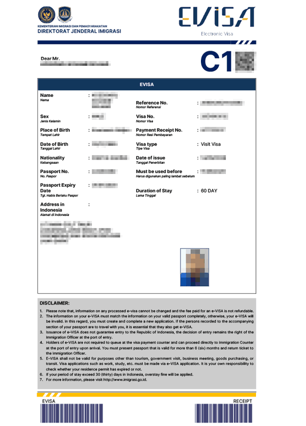 Approved c1 visitor visa